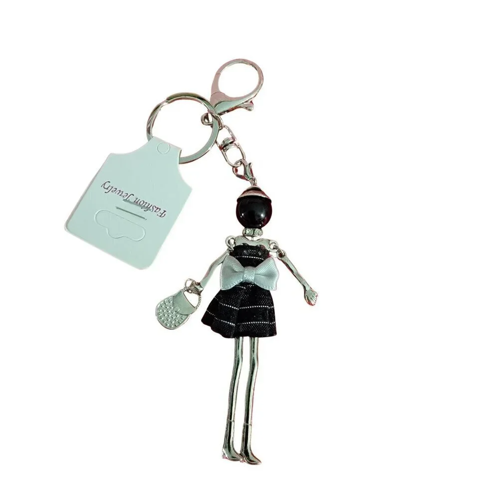 Fashion Jewelry Moveable Lady Keychain Bag charm
